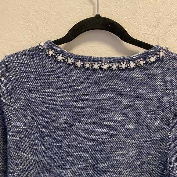 J. Crew Jewel Neck Navy Sweater - Picture 9 of 10